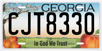 GA license plate CJT8330
