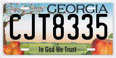 GA license plate CJT8335