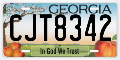 GA license plate CJT8342