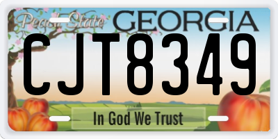 GA license plate CJT8349