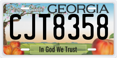 GA license plate CJT8358