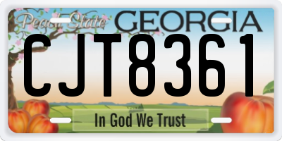 GA license plate CJT8361