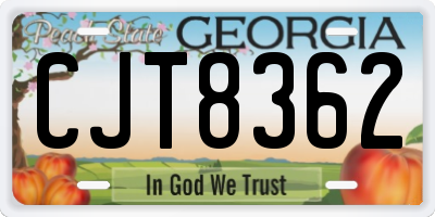GA license plate CJT8362