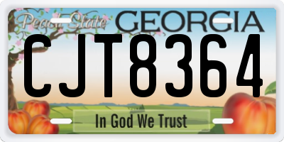 GA license plate CJT8364
