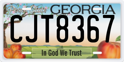 GA license plate CJT8367