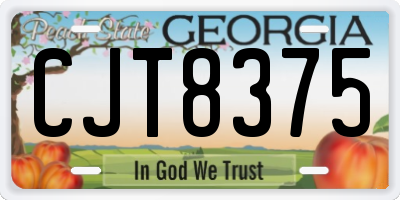 GA license plate CJT8375