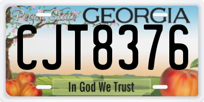GA license plate CJT8376