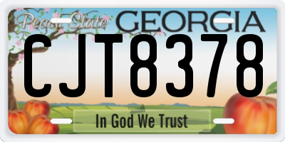 GA license plate CJT8378