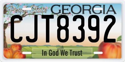 GA license plate CJT8392