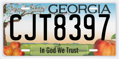 GA license plate CJT8397