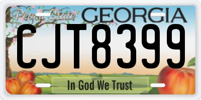 GA license plate CJT8399