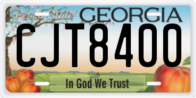 GA license plate CJT8400