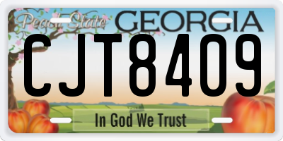 GA license plate CJT8409
