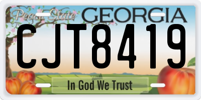 GA license plate CJT8419