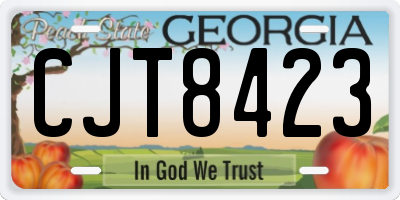 GA license plate CJT8423