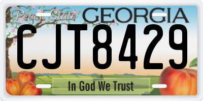 GA license plate CJT8429
