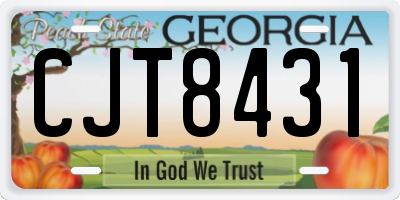 GA license plate CJT8431