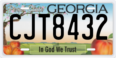 GA license plate CJT8432