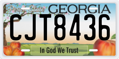 GA license plate CJT8436