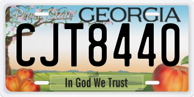 GA license plate CJT8440