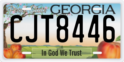GA license plate CJT8446