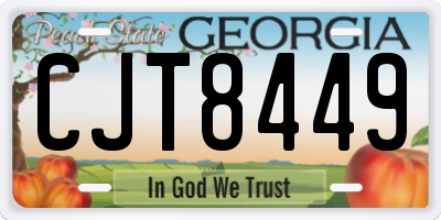 GA license plate CJT8449