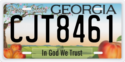 GA license plate CJT8461