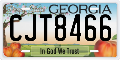 GA license plate CJT8466