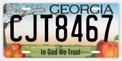 GA license plate CJT8467