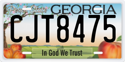 GA license plate CJT8475
