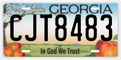GA license plate CJT8483