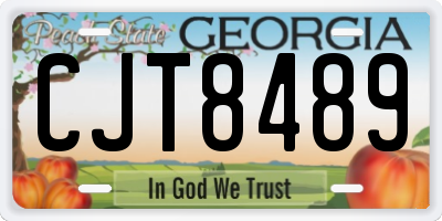 GA license plate CJT8489