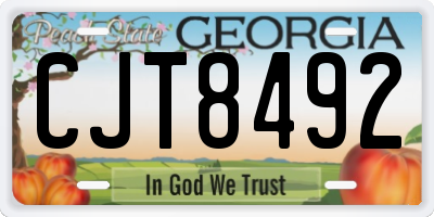 GA license plate CJT8492
