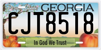 GA license plate CJT8518