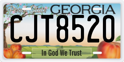GA license plate CJT8520