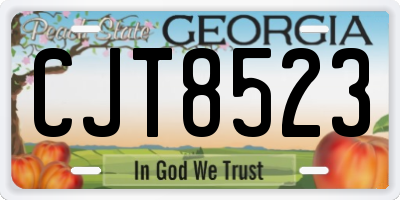 GA license plate CJT8523