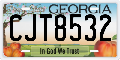 GA license plate CJT8532