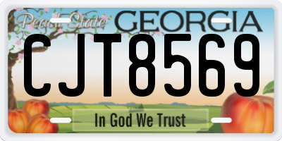GA license plate CJT8569