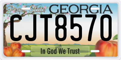 GA license plate CJT8570