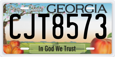 GA license plate CJT8573