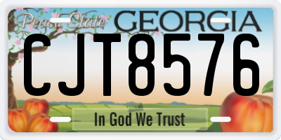 GA license plate CJT8576