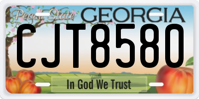 GA license plate CJT8580