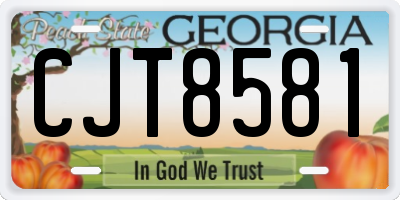 GA license plate CJT8581