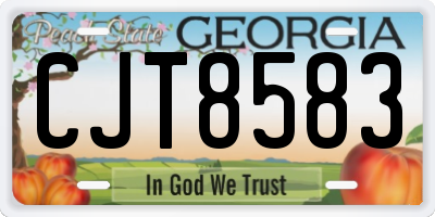 GA license plate CJT8583