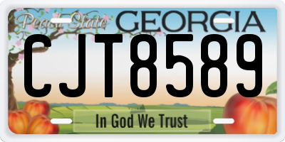 GA license plate CJT8589