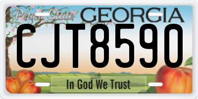 GA license plate CJT8590