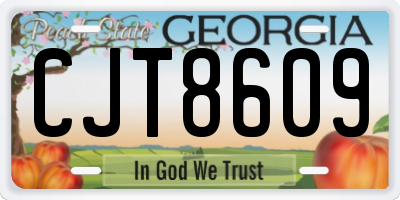 GA license plate CJT8609