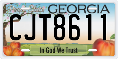 GA license plate CJT8611