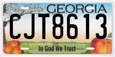 GA license plate CJT8613