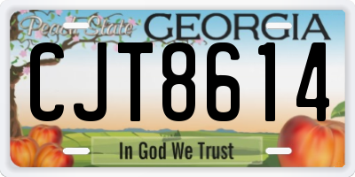 GA license plate CJT8614
